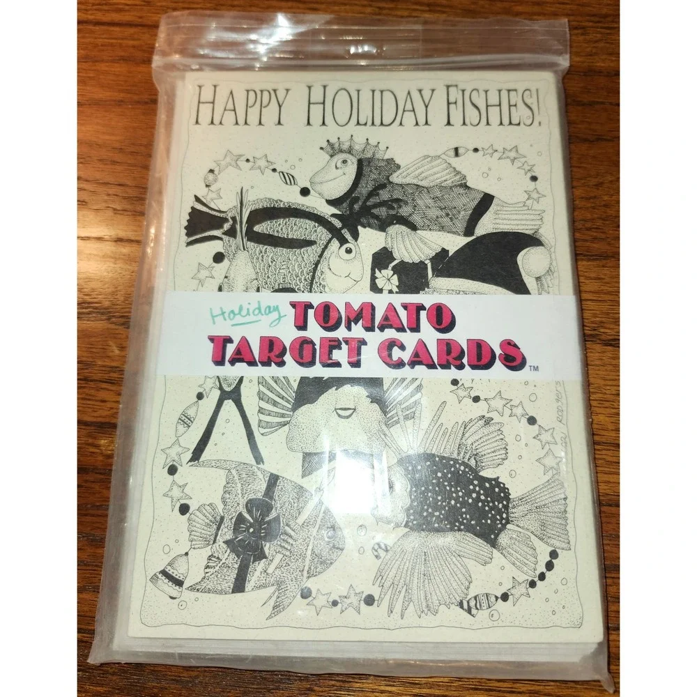 Vintage Tomato Target Holiday Cards Lori Rodgers Alaska Pun Christmas Set of 10